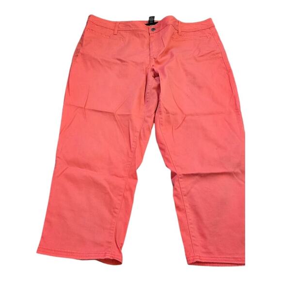 Lane Bryant pink Salmon Capri Cropped Pants Plus Size 22 - Picture 7 of 10